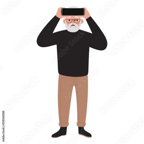 vector illustration of a old man