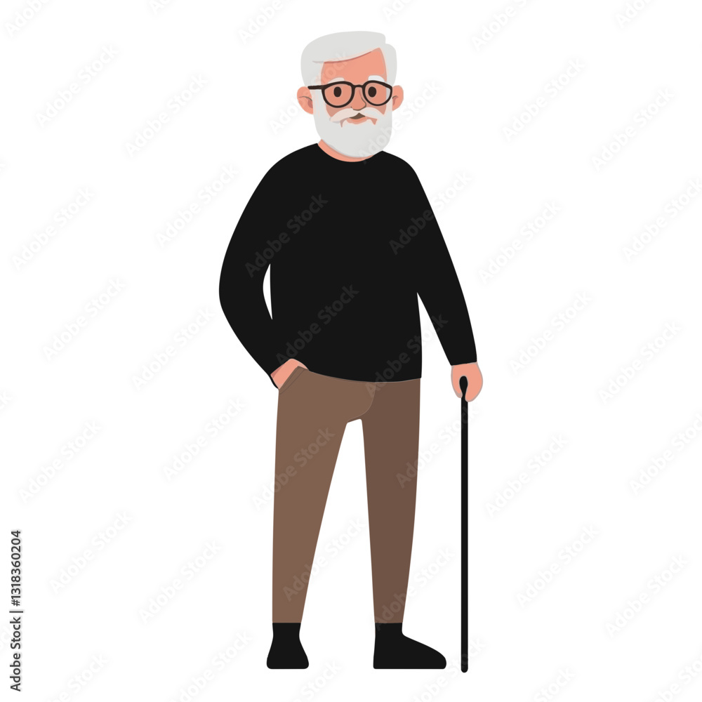 vector illustration of a old man vector illustration of a old man