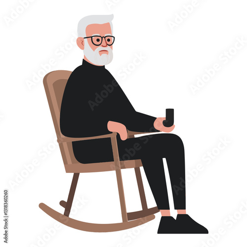 vector illustration of a old man