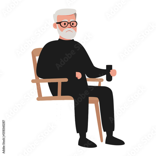 vector illustration of a old man