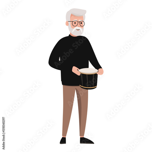 vector illustration of a old man