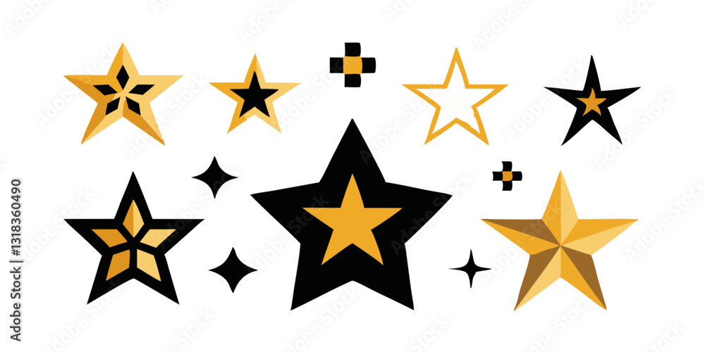 Obraz premium Stellar Patterns: The Diverse Beauty of Star Designs 