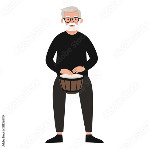 vector illustration of a old man