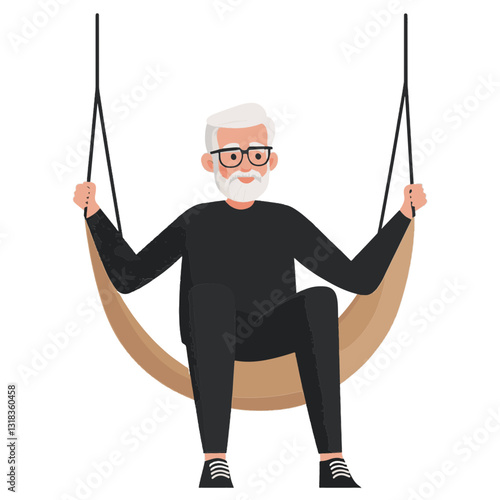 vector illustration of a old man