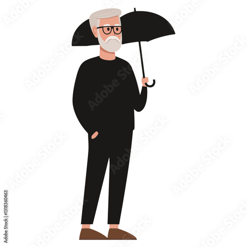 vector illustration of a old man