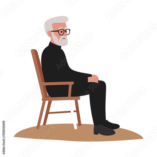 vector illustration of a old man