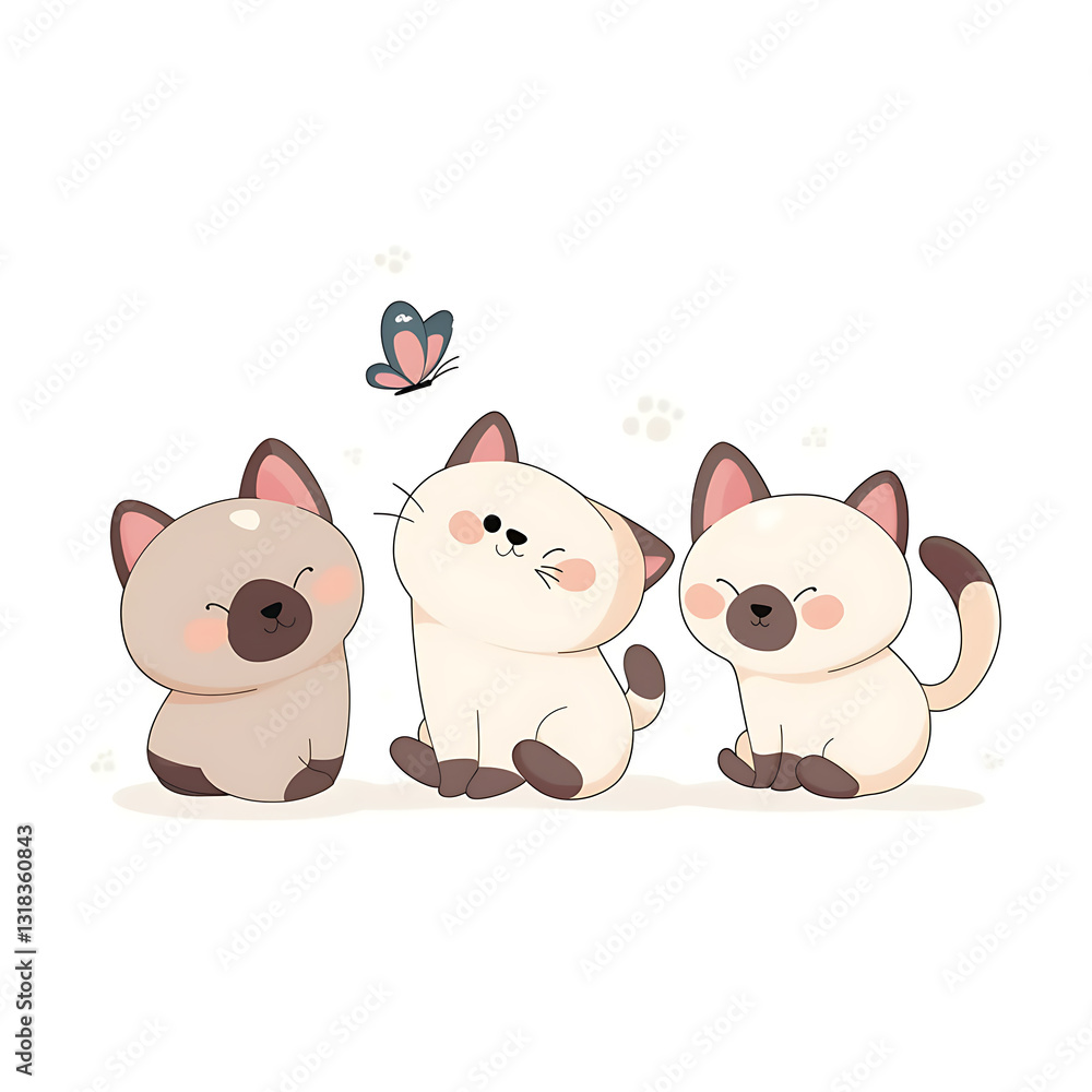 Playful and whimsical cat illustrations in vibrant and minimalist designs Playful and whimsical cat illustrations in vibrant and minimalist designs
