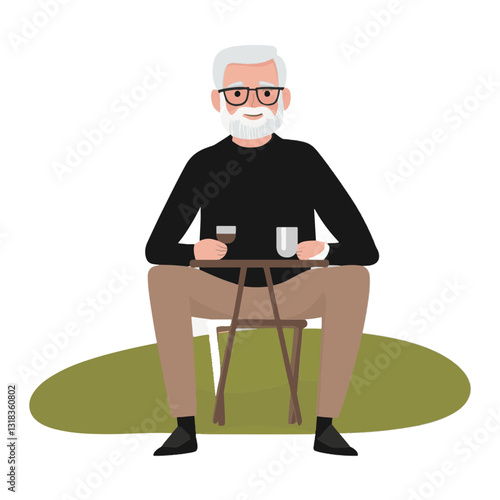 old man sitting on a chair