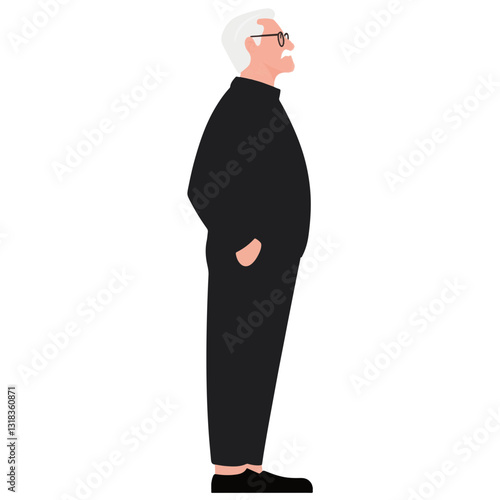 vector illustration of a old man