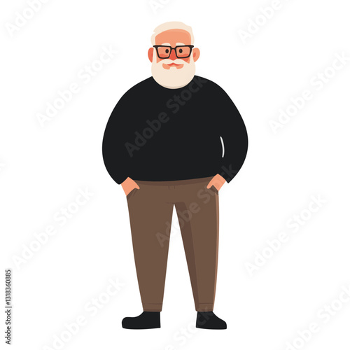 vector illustration of a old man