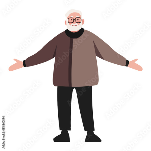 vector illustration of a old man