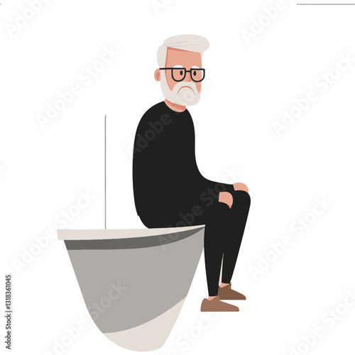 vector illustration of a old man