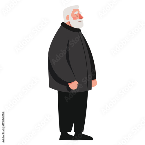 vector illustration of a old man