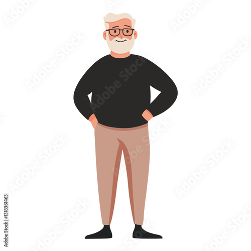 vector illustration of a old man