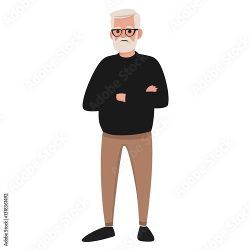 vector illustration of a old man