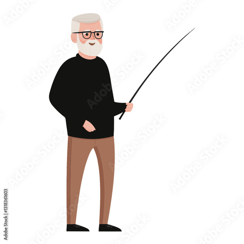 vector illustration of a old man