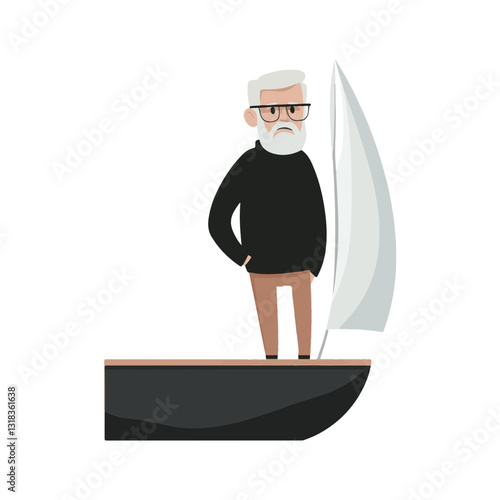 vector illustration of a old man