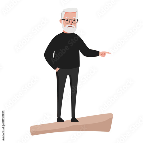 vector illustration of a old man