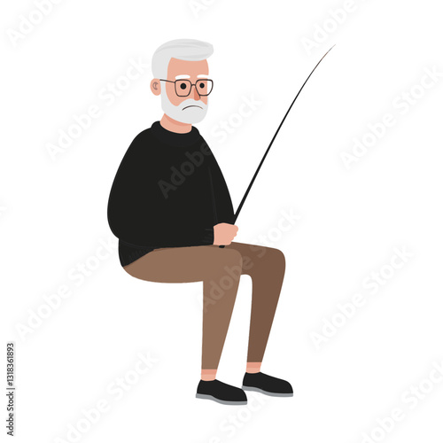 vector illustration of a old man