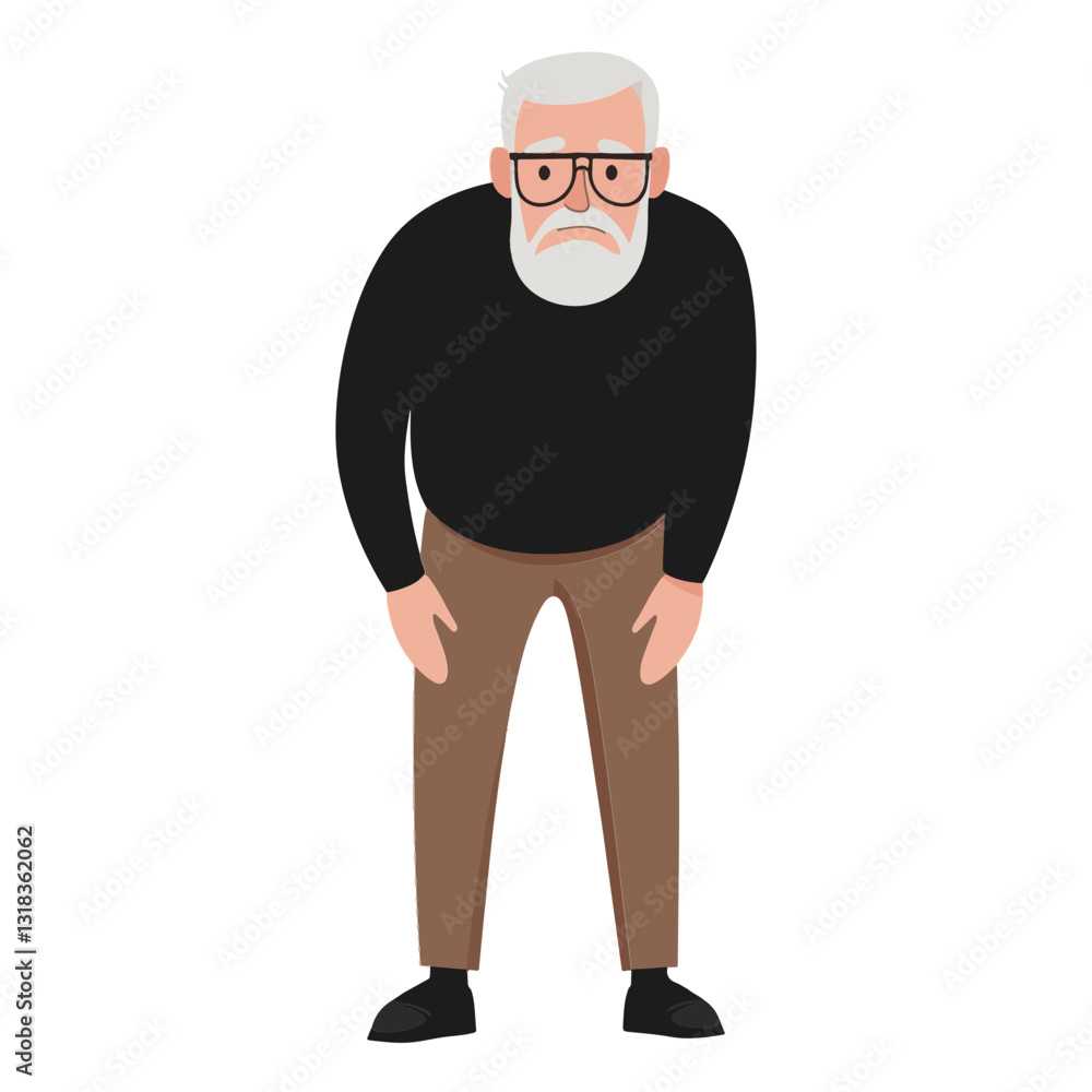 vector illustration of a old man vector illustration of a old man