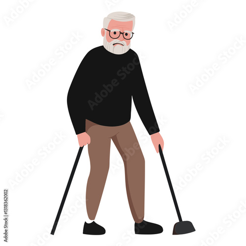 vector illustration of a old man