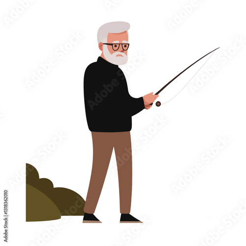 vector illustration of a old man