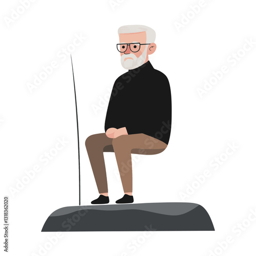 vector illustration of a old man