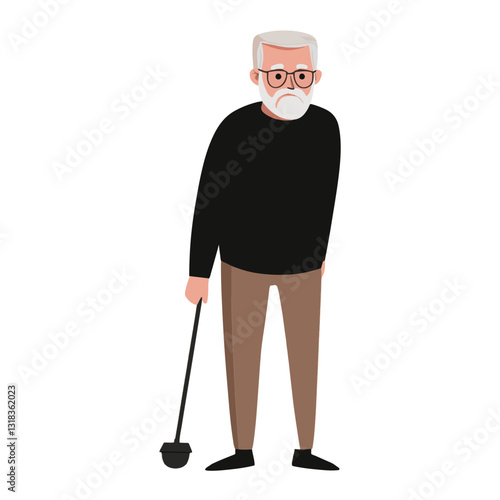 vector illustration of a old man