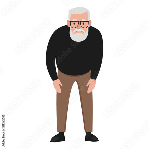 vector illustration of a old man
