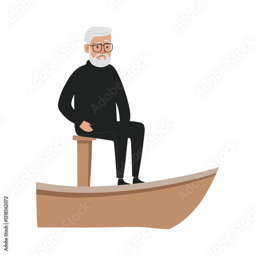 vector illustration of a old man