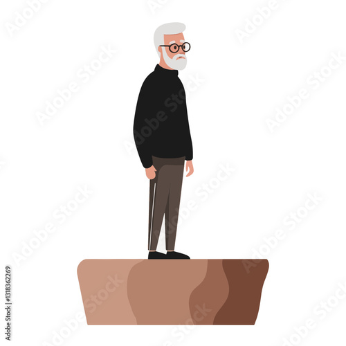 vector illustration of a old man