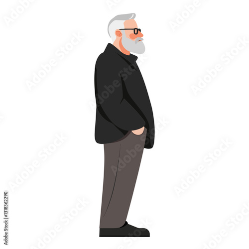 vector illustration of a old man