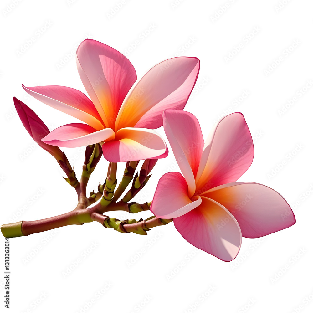 A close-up of plumeria petals with a subtle gradient of colors A close-up of plumeria petals with a subtle gradient of colors