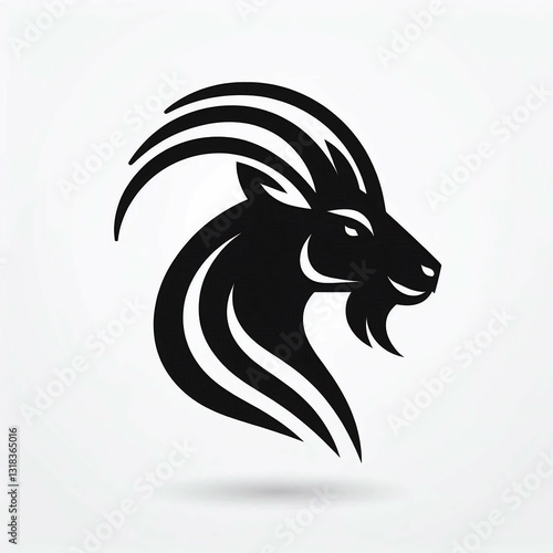 Wallpaper Mural Bold Goat Striking Black Silhouette Profile Torontodigital.ca