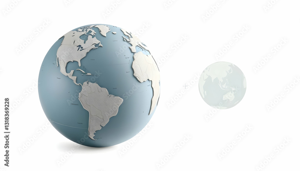 3D Globe Representation with Focus on North and South America 3D Globe Representation with Focus on North and South America