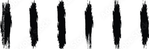 Brush stroke design elements. Vector collection of artistic grungy black paint hand made creative brush stroke set isolated on transparent background. Black set paint, ink brush, brush strokes