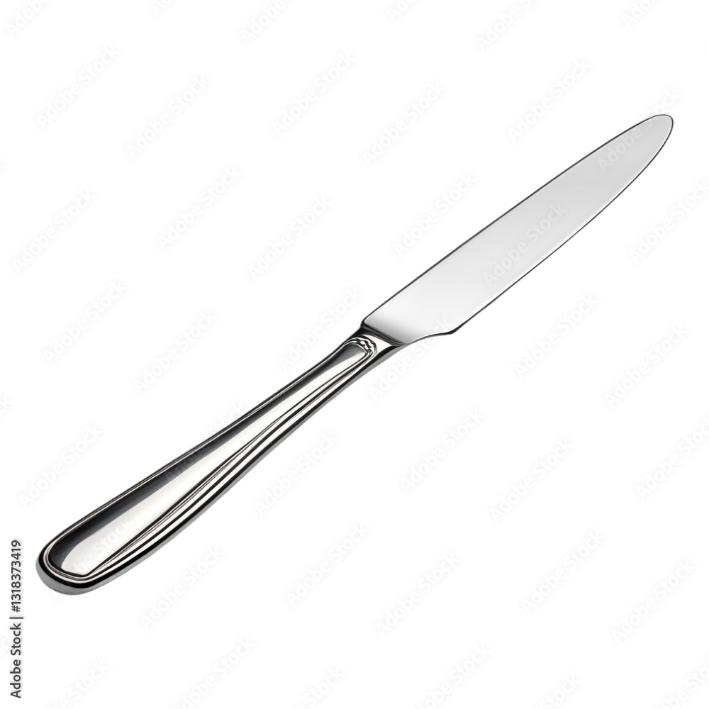 PNG Shiny Flatware Knife for Kitchen Decoration Against Transparent Background PNG Shiny Flatware Knife for Kitchen Decoration Against Transparent Background