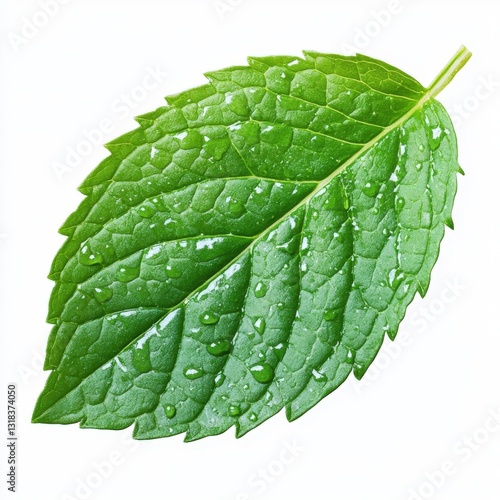 Close-up of fresh mint leaf photo