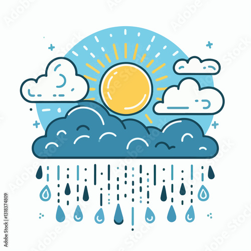 rain cloud vector illustration 