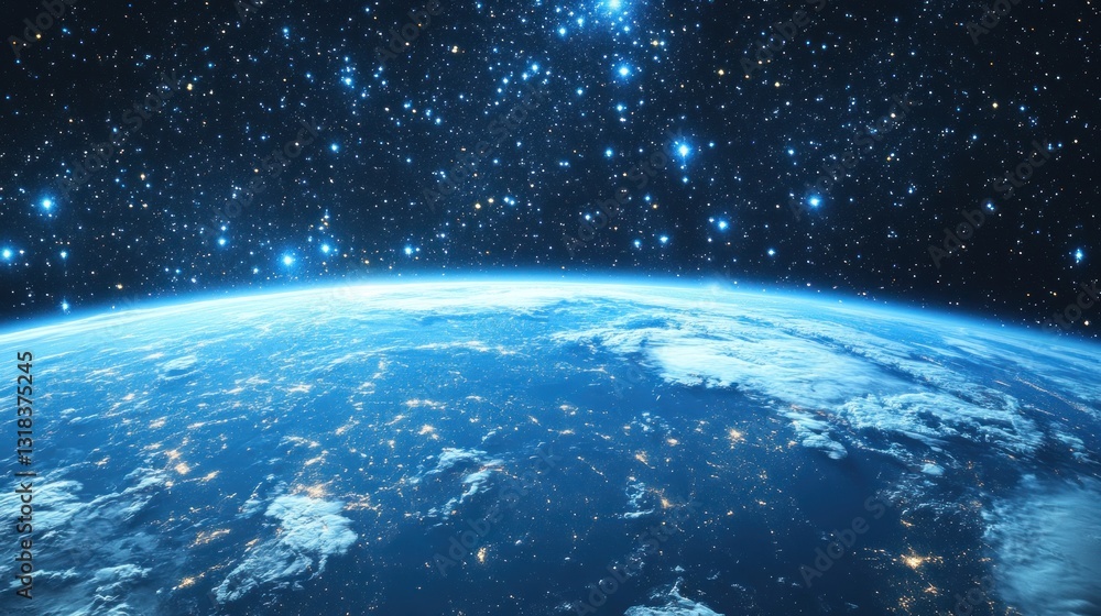 Obraz premium Earth from Space at Night