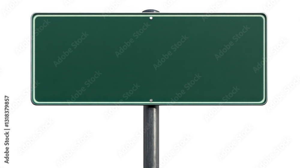 blank green rectangular street sign with metal pole stands against transparency background, ready for customization blank green rectangular street sign with metal pole stands against transparency background, ready for customization