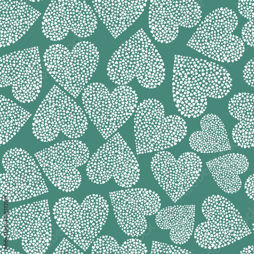 Hearts Pattern Textile Seamless Print 