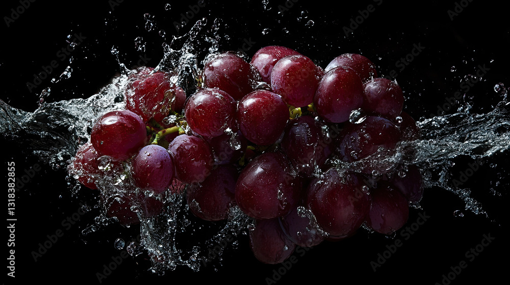 Red Grapes in Water Splash (1) Red Grapes in Water Splash (1)