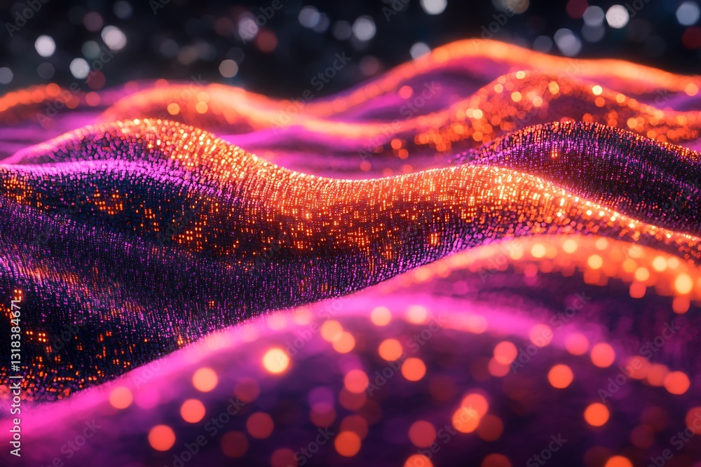 Glittering Waves, Digital Landscape Glittering Waves, Digital Landscape
