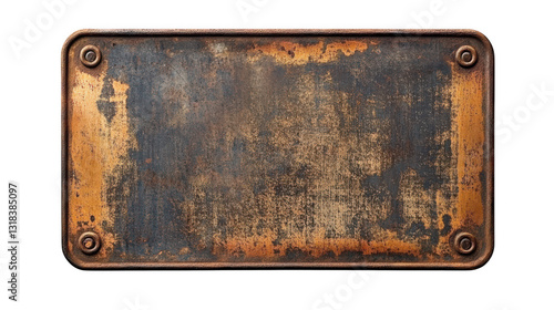 vintage style metal sign with distressed and weathered appearance, featuring rust and patina for antique look