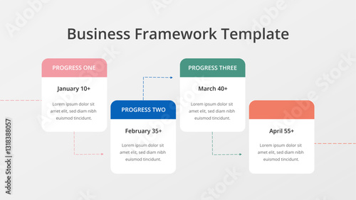 Business Framework Diagram Template for Strategy, Planning, and Process Visualization