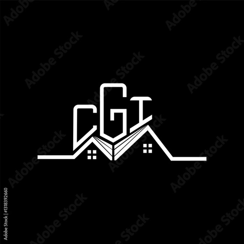 CGI Real State logo design, CGI simple and modern logo. CGI luxurious alphabet design