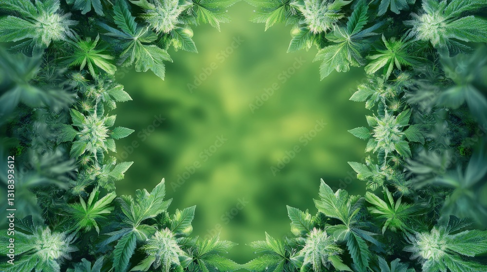 Fototapeta premium A beautiful St. Patrick Day background with green patterns, four-leaf clovers, and a glowing festive design .