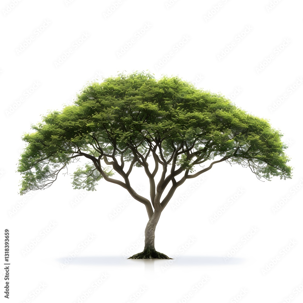 Lush Green Tree Isolated on White Background for Nature Themes Lush Green Tree Isolated on White Background for Nature Themes
