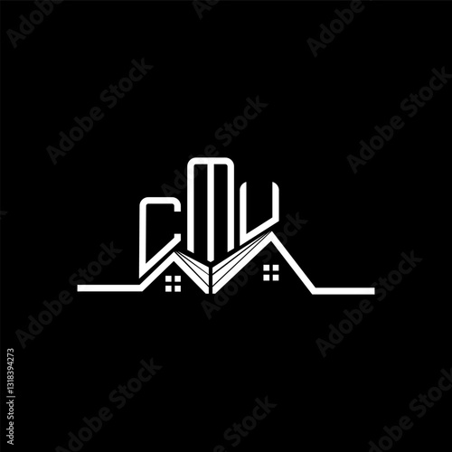CMU Real State logo design, CMU simple and modern logo. CMU luxurious alphabet design